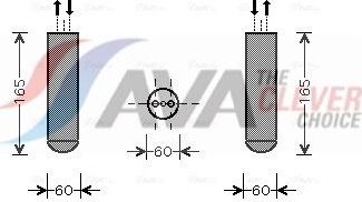 Осушитель кондиционера AVA (алюминий) для Opel Meriva A 2003-2010. Артикул OLD351
