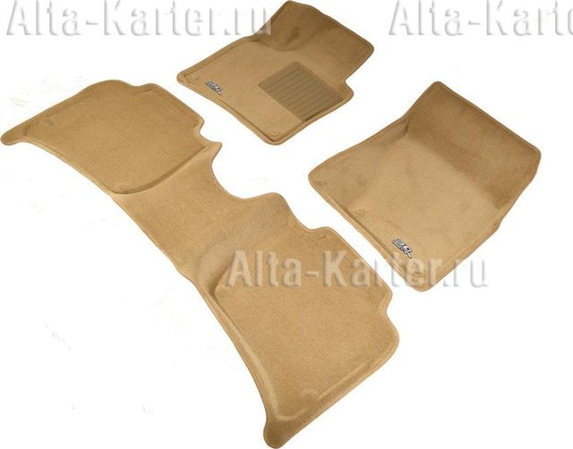 Коврики текстильные Sotra Liner 3D Vip для салона (2 ряда сид.) Toyota Land Cruiser Prado 150 2009-2013. БЕЖЕВЫЕ. Артикул ST 73-00136