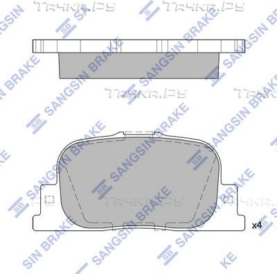 Тормозные колодки Sangsin Hi-Q задние для Lexus ES III 1996-2001. Артикул SP2042