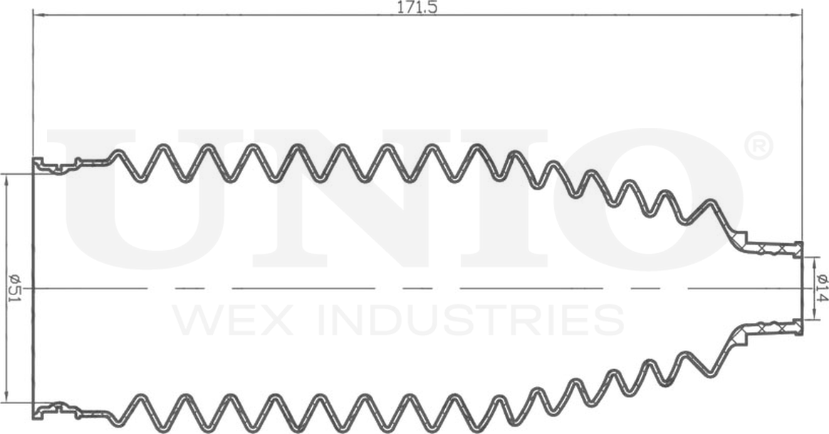 Пыльник рулевой рейки (Unio). Артикул DUC-20022