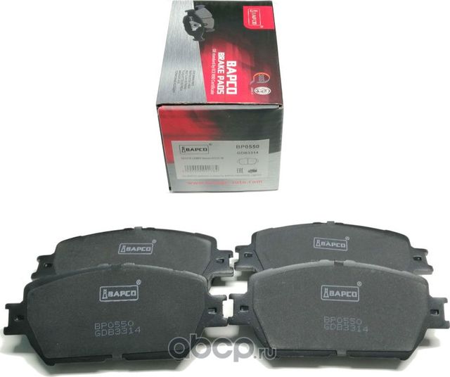 Колодки тормозные дисковые пер. TOYOTA CAMRY Saloon (_V3_) 01-06 (Bapco) Bapco. Артикул BP0550