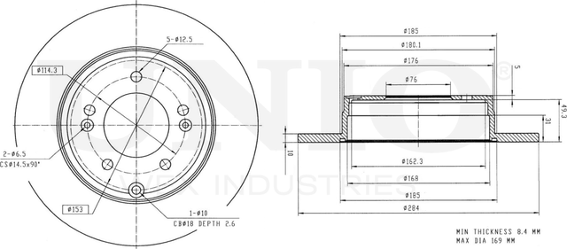 Диск тормозной (Unio). Артикул BRD-20272