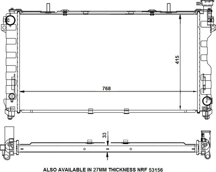 Радиатор охлаждения двигателя NRF (алюминий). Артикул 56133
