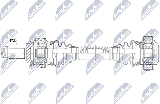 Полуось (привод в сборе, приводной вал) NTY задняя левая для BMW X1 I (E84) 2009-2015. Артикул NPW-BM-038