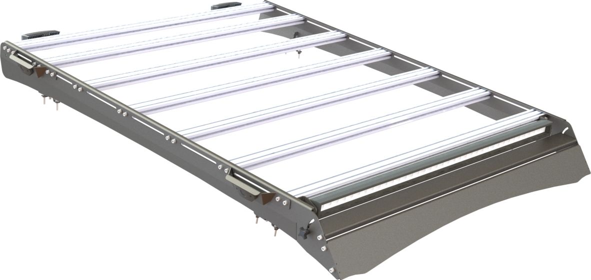 Экспедиционный багажник STC для Toyota Hilux VII 2005-2015 шторка, дальний, рабочий и задний свет. Артикул STC-THIL/04-TR1-L1L2L3