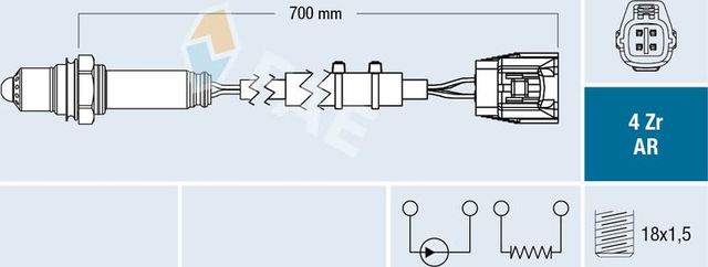 Лямбда-зонд (кислородный датчик) FAE для Mazda 3 III (BM) 2013-2014. Артикул 75652