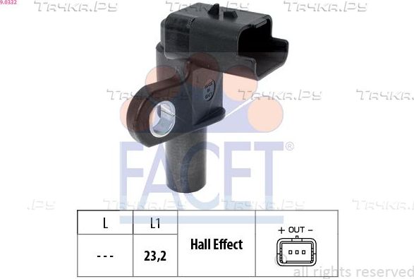 Датчик положения распредвала Facet Made in Italy - OE Equivalent для Citroen Jumper I 2002-2006. Артикул 9.0332