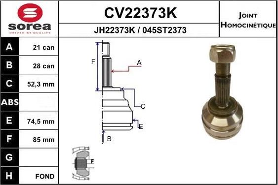 Шрус внутренний (граната) EAI. Артикул CV22373K