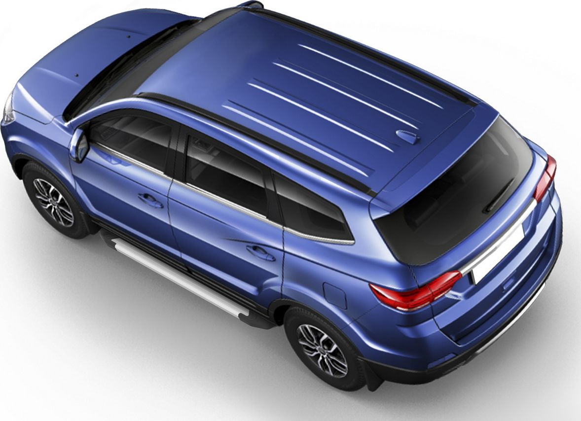 Пороги алюминиевые Rival Silver для Lifan MyWay 2016-2026. Артикул F180AL.3304.1