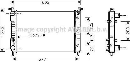 Радиатор охлаждения двигателя AVA для Fiat Strada 1999-2026. Артикул FT2224