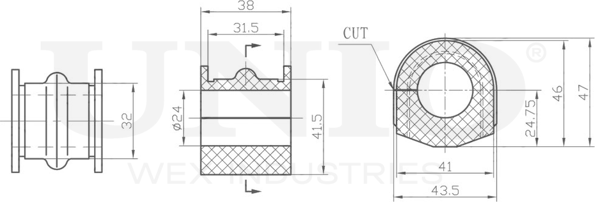 Втулка стабилизатора (Unio). Артикул RMP-10194