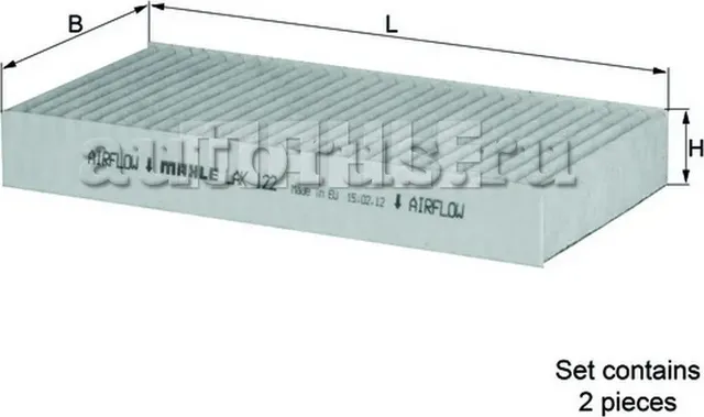 Фильтр салона HONDA CIVIC/CR-V -06 угольный (Mahle/Knecht). Артикул LAK122