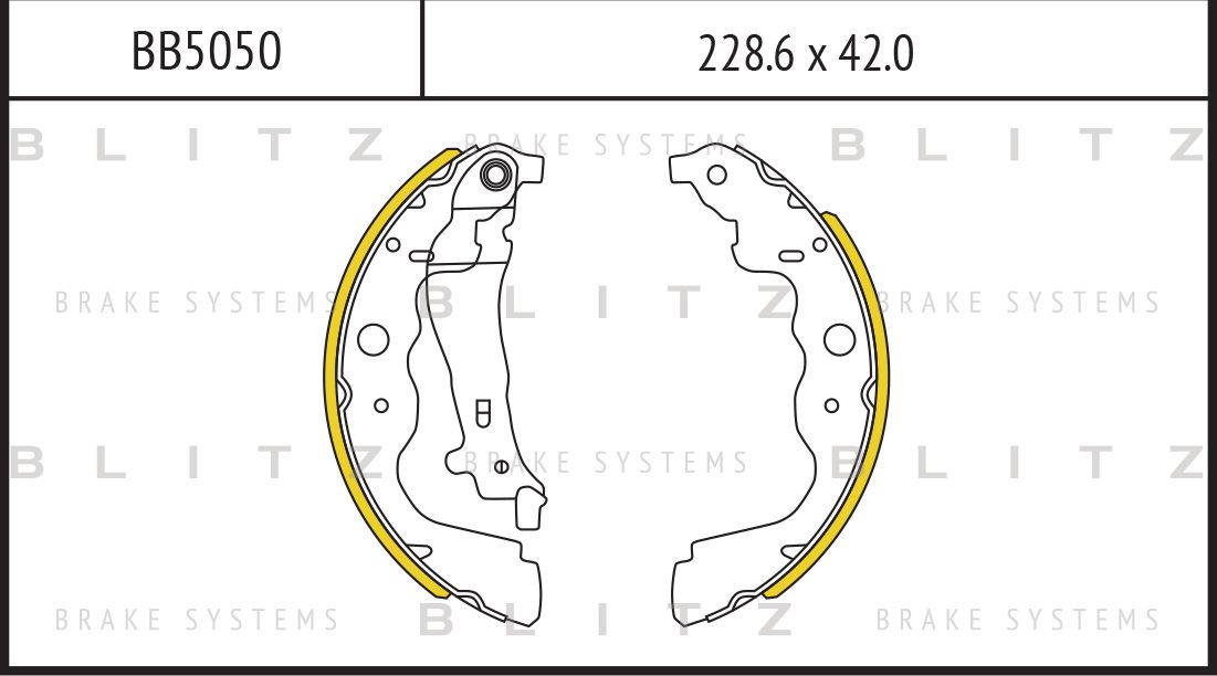 Колодки тормозные RENAULT LOGAN/SANDERO/DUSTER 07- задн.барабан. (Blitz). Артикул BB5050