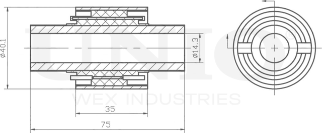 Сайлентблок рычага подвески (Unio). Артикул RMP-20613