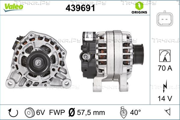 Генератор Valeo Origins New для Fiat Scudo I 1998-2003. Артикул 439691