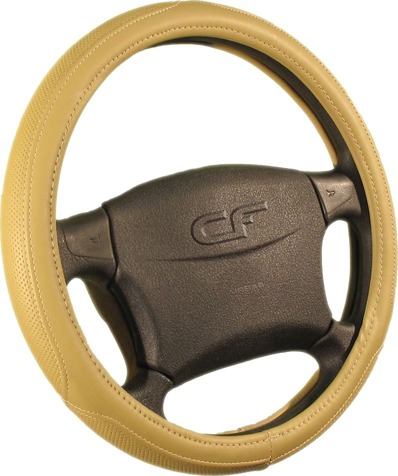 Оплётка на руль CarFashion Temper (размер M, искусственная кожа, цвет БЕЖЕВЫЙ). Артикул 31035