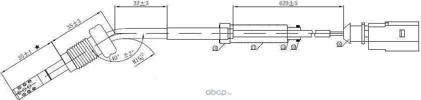Датчик температуры выхлопных газов VW GOLF V 1.9TDI (2005>) 2.0TDI (2004>) GOLF VI 2.0TDI (2009>) (Magtechnic). Артикул mag0002og