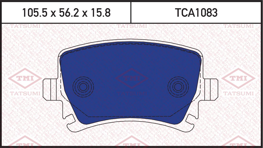 Колодки тормозные VAG A3/TOURAN 03- 1.6/1.9 TDI задн. (Tatsumi). Артикул TCA1083