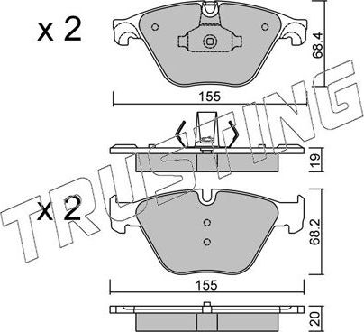 Тормозные колодки Trusting. Артикул 936.0