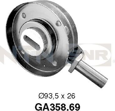 Натяжной ролик (натяжитель) приводного поликлинового ремня NTN / SNR для Citroen XM II 1994-2000. Артикул GA358.69