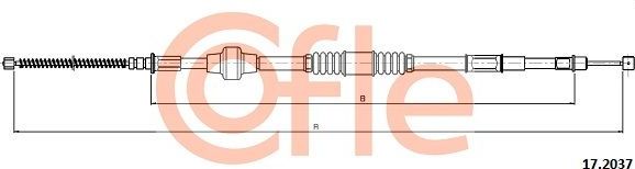 Трос ручника (тросик ручного тормоза) Cofle. Артикул 92.17.2037