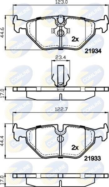 Тормозные колодки Comline Comline задние для BMW 3 IV (E46) 1998-2007. Артикул CBP01024