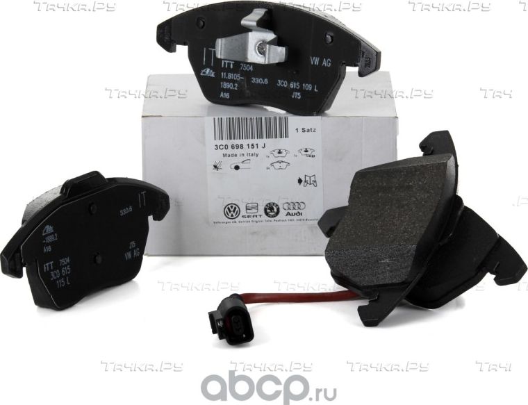 Тормозные колодки VAG передние для SEAT Leon I 2005-2006. Артикул 3C0698151J