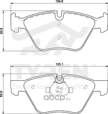 Колодки тормозные (Tyren). Артикул TYR1210591