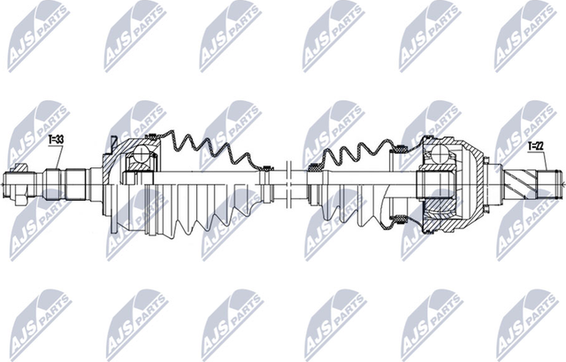 Полуось (привод в сборе, приводной вал) NTY для Opel Astra J 2009-2017. Артикул NPW-PL-121