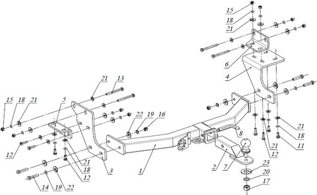 Фаркоп Bizon для Kia Sorento III (Prime) 2014-2020 с накладкой из нержавеющей стали. Быстросъемный крюк. Артикул FA 0230-E(N)
