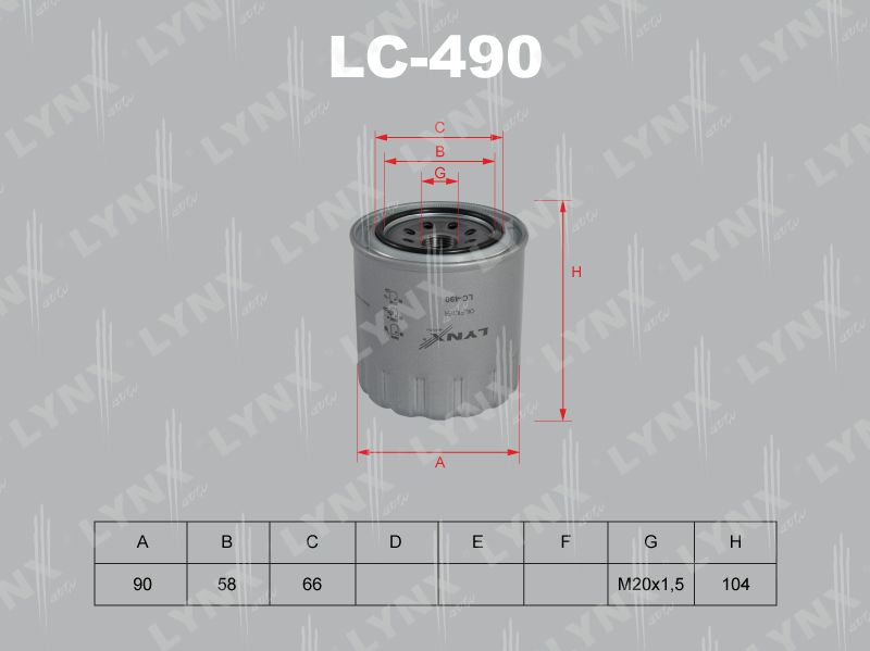 Масляный фильтр LYNXauto. Артикул LC-490