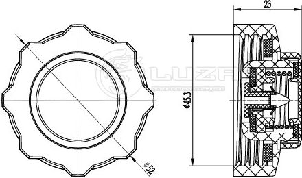 крышка (пробка) расширительного бачка LUZAR для а/м Renault Clio II (98-)/Symbol Luzar (полимерный материал). Артикул LL 0902