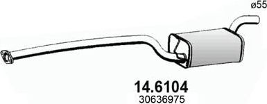 Глушитель (средняя часть) Asso. Артикул 14.6104