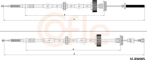 Трос ручника (тросик ручного тормоза) Cofle. Артикул 92.1E.BW005