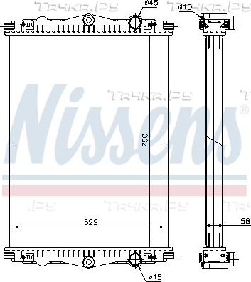 Радиатор охлаждения двигателя Nissens ** FIRST FIT ** для DAF LF 55 2001-2026. Артикул 614440