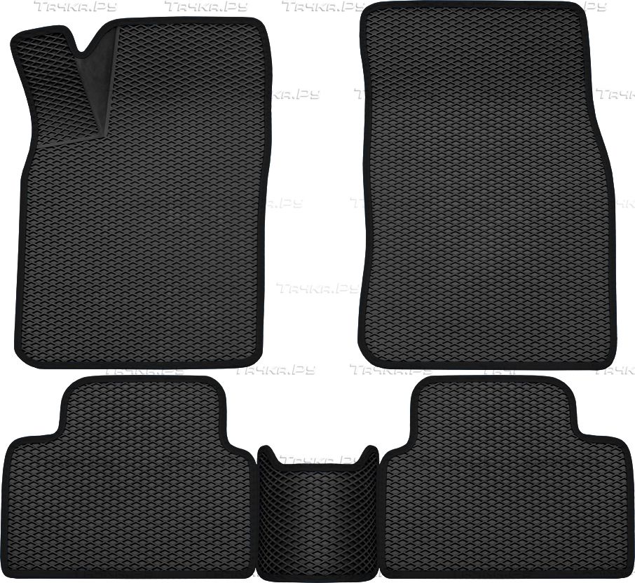 Коврики Rezkon 3D EVA Ромб резиновые для салона Nissan Qashqai II 2014-2026 Черный кант. Артикул 9225020201