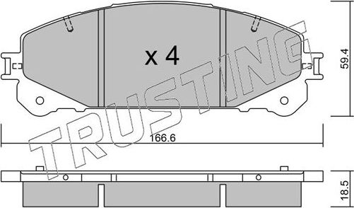 Тормозные колодки Trusting передние для Lexus NX I 2014-2026. Артикул 954.1