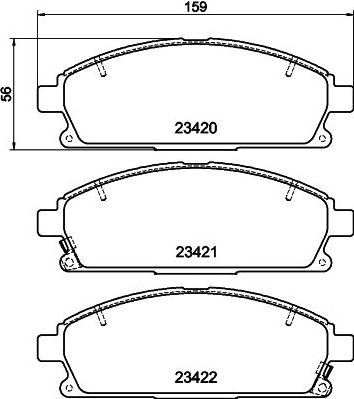 Тормозные колодки Hella NAO. Артикул 8DB 355 027-501