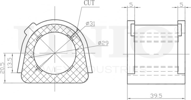 Втулка стабилизатора (Unio). Артикул RMP-10084