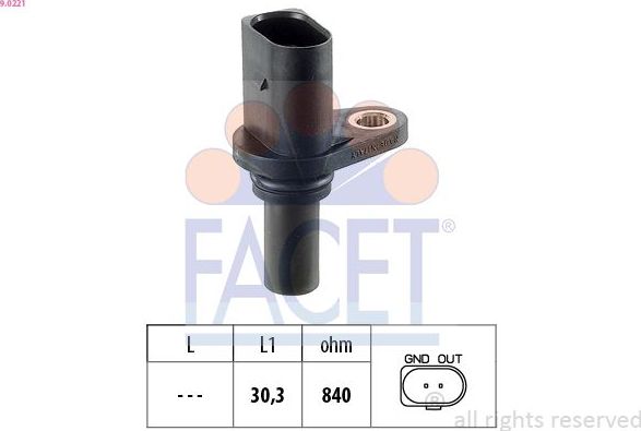 Датчик скорости Facet Made in Italy - OE Equivalent. Артикул 9.0221