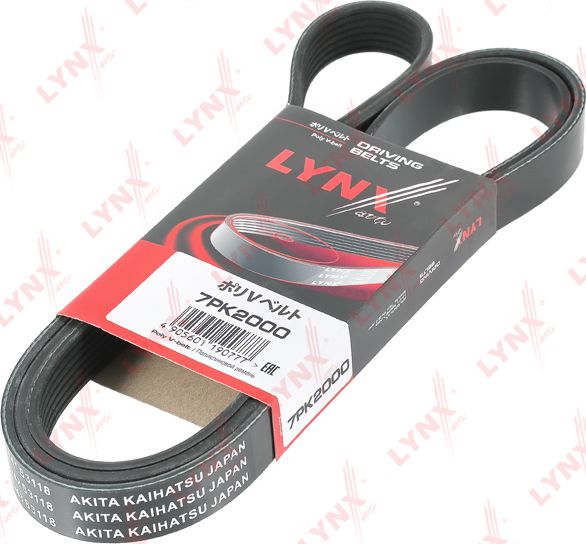 Приводной ремень поликлиновой LYNXauto для Renault Trafic II 2006-2014. Артикул 7PK2000