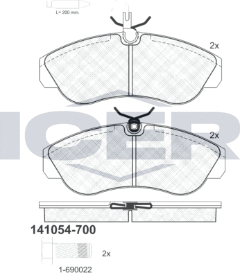 Тормозные колодки Icer. Артикул 141054-700