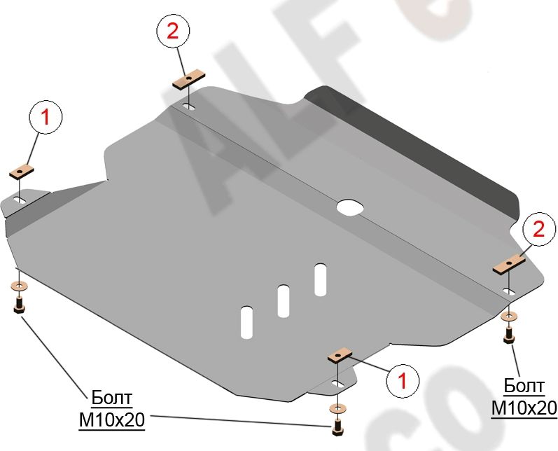 Защита Alfeco для картера и КПП Suzuki Grand Vitara XL-7 2007-2009. Артикул ALF.23.18
