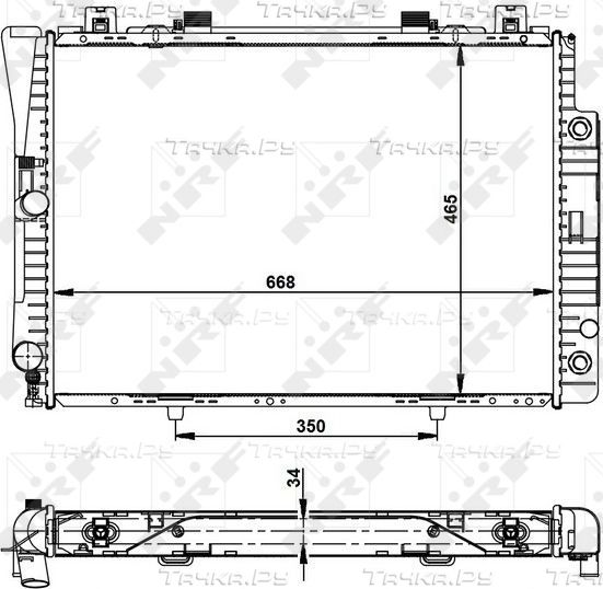 Радиатор охлаждения двигателя NRF EASY FIT для Honda Civic VI 1997-2001. Артикул 55306