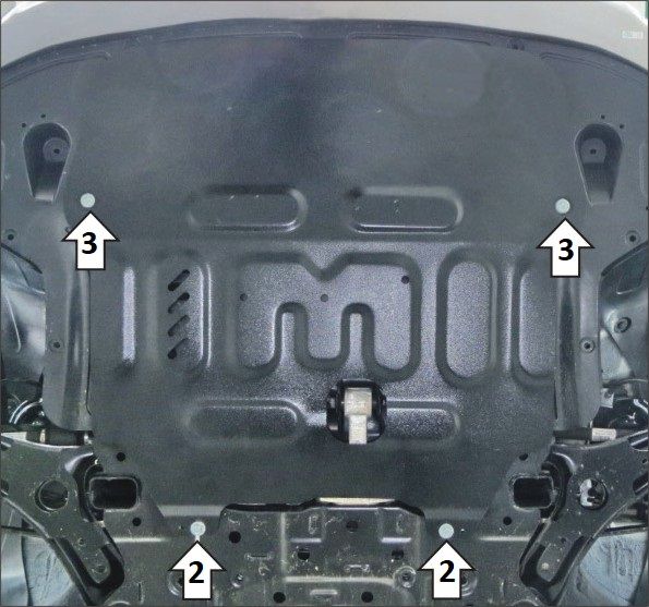 Защита Мотодор для картера, КПП Kia KX3 2023-2026. Артикул 51003