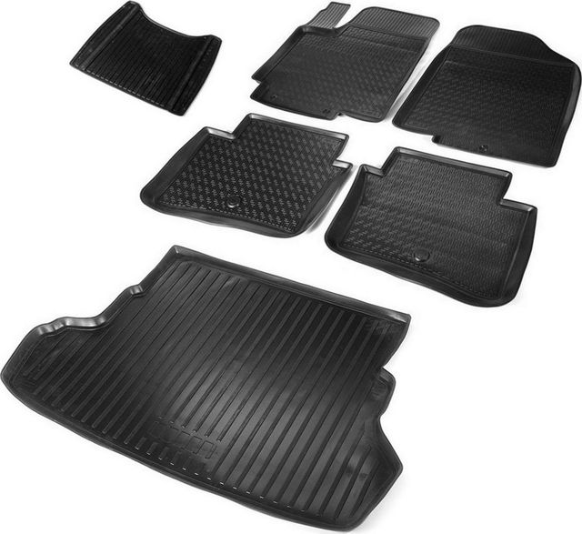 Комплект ковриков Rival для салона и багажника Kia Rio III седан 2011-2017. Артикул K12803001-3