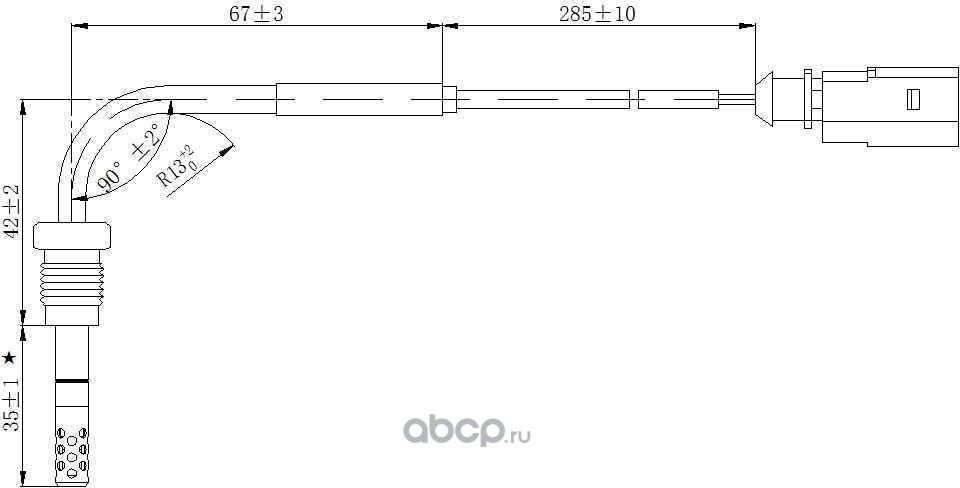Датчик температуры выхлопных газов AUDI A4/ A5/ A6/ A8/ Q5/ Q7/ VW Touareg (Magtechnic). Артикул mag0091og