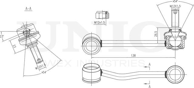 Тяга/стойка стабилизатора (Unio). Артикул SSP-50186