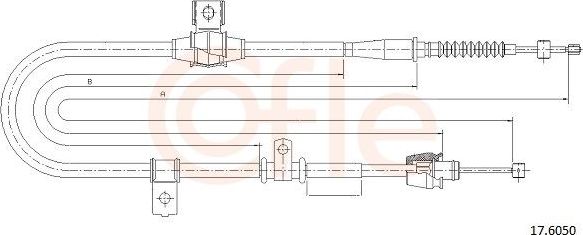 Трос ручника (тросик ручного тормоза) Cofle. Артикул 92.17.6050