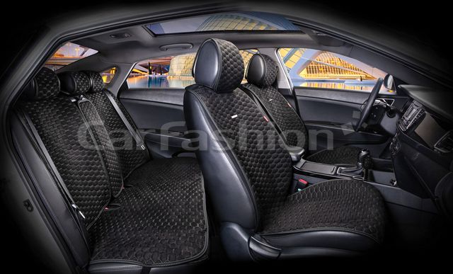 Накидки универсальные CarFashion Capri Pro Plus для авто, цвет Черный/Черный/Темно-серый. Артикул 22016